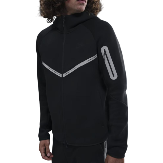 NIKE Tech Fleece Full-Zip Windrunner Black White Reflective